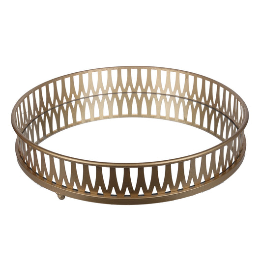 Round Gold Fog Serving Tray 40682