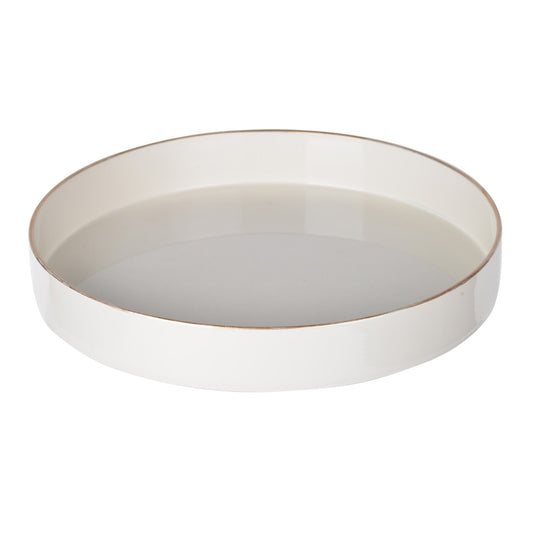 White Round Mimoza Serving Tray 42537-WHIT