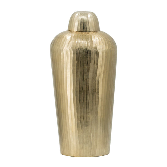 Vase aluminum with gold lid 45008